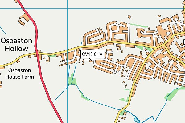 CV13 0HA map - OS VectorMap District (Ordnance Survey)