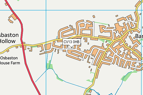 CV13 0HB map - OS VectorMap District (Ordnance Survey)