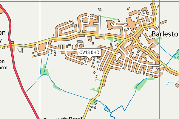 CV13 0HD map - OS VectorMap District (Ordnance Survey)