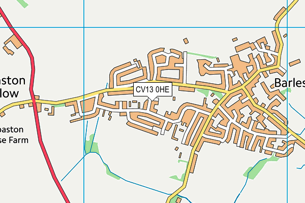 CV13 0HE map - OS VectorMap District (Ordnance Survey)