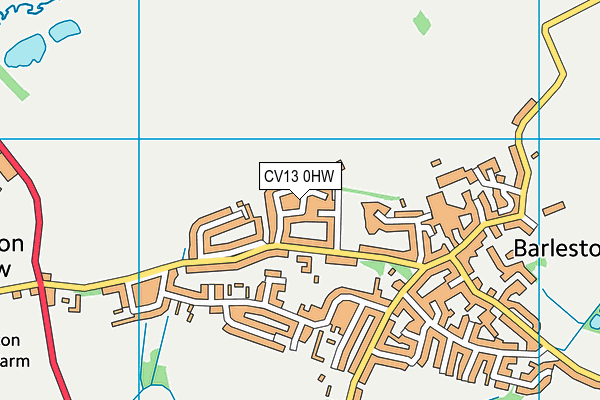CV13 0HW map - OS VectorMap District (Ordnance Survey)