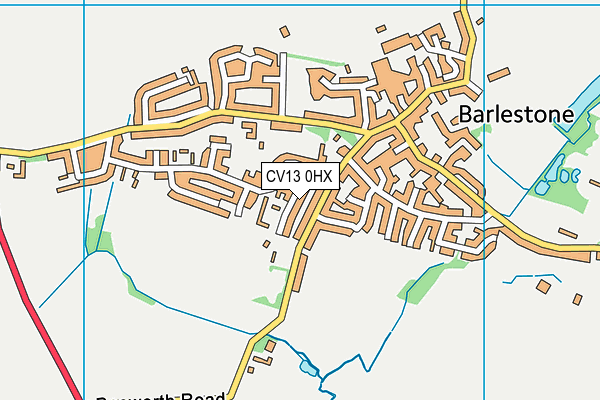 CV13 0HX map - OS VectorMap District (Ordnance Survey)