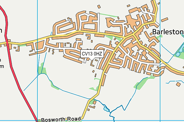 CV13 0HZ map - OS VectorMap District (Ordnance Survey)