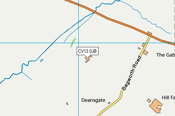 CV13 0JB map - OS VectorMap District (Ordnance Survey)