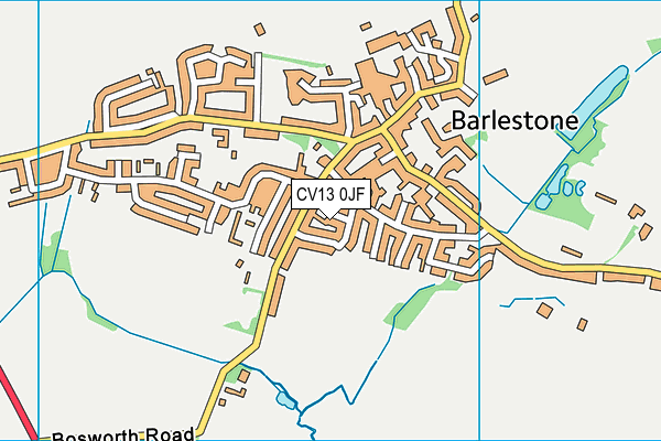 CV13 0JF map - OS VectorMap District (Ordnance Survey)