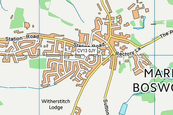 CV13 0JY map - OS VectorMap District (Ordnance Survey)