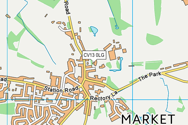 CV13 0LG map - OS VectorMap District (Ordnance Survey)
