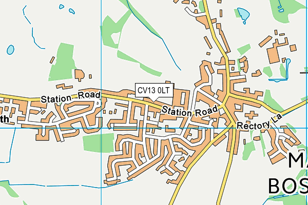 CV13 0LT map - OS VectorMap District (Ordnance Survey)