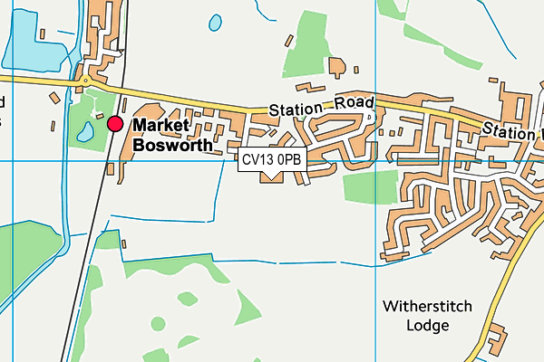 CV13 0PB map - OS VectorMap District (Ordnance Survey)