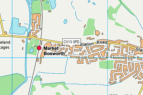 CV13 0PD map - OS VectorMap District (Ordnance Survey)