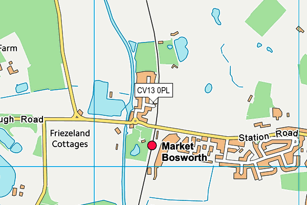 CV13 0PL map - OS VectorMap District (Ordnance Survey)