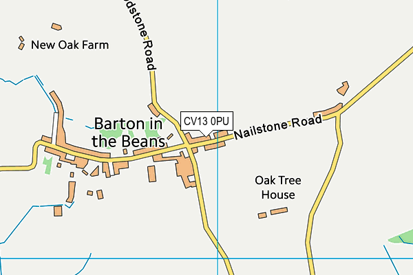 CV13 0PU map - OS VectorMap District (Ordnance Survey)