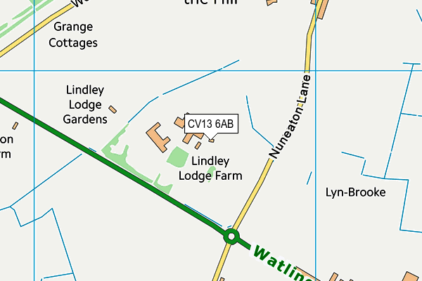 CV13 6AB map - OS VectorMap District (Ordnance Survey)