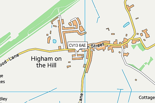 Higham On The Hill Recreation Ground map (CV13 6AE) - OS VectorMap District (Ordnance Survey)