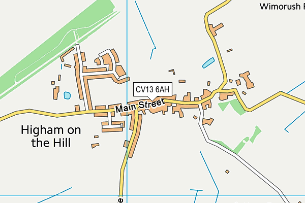 CV13 6AH map - OS VectorMap District (Ordnance Survey)