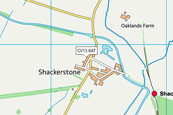 CV13 6AT map - OS VectorMap District (Ordnance Survey)