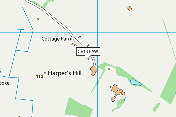 CV13 6AW map - OS VectorMap District (Ordnance Survey)