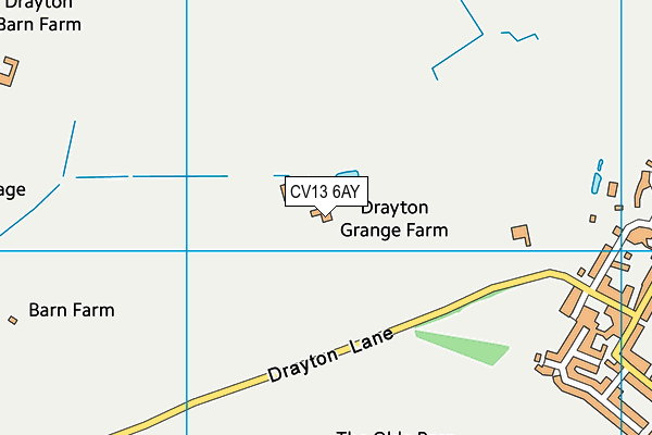 CV13 6AY map - OS VectorMap District (Ordnance Survey)