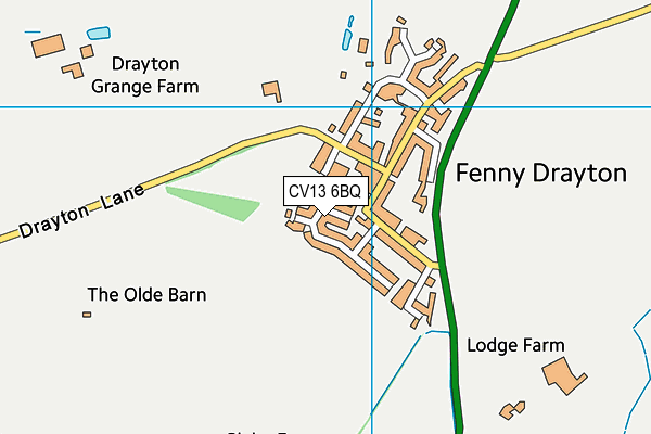 CV13 6BQ map - OS VectorMap District (Ordnance Survey)