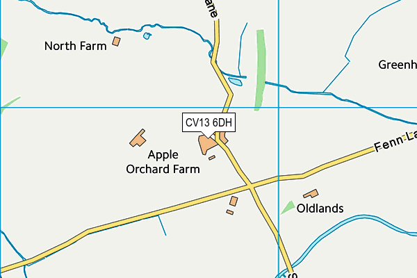 CV13 6DH map - OS VectorMap District (Ordnance Survey)