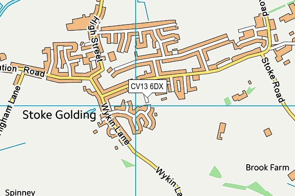CV13 6DX map - OS VectorMap District (Ordnance Survey)