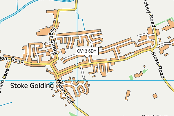 CV13 6DY map - OS VectorMap District (Ordnance Survey)