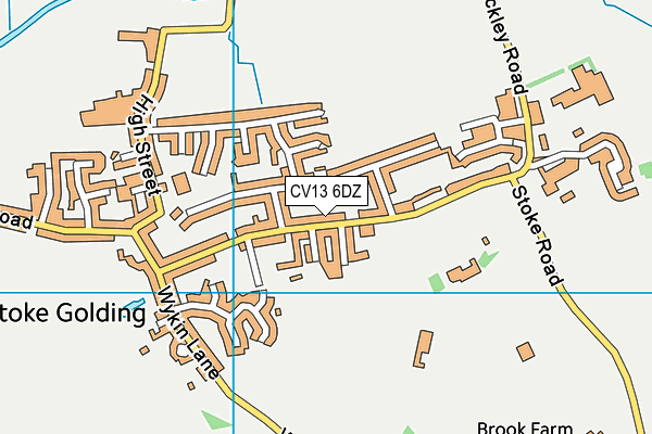 CV13 6DZ map - OS VectorMap District (Ordnance Survey)