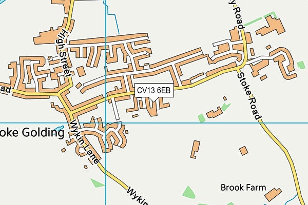 CV13 6EB map - OS VectorMap District (Ordnance Survey)