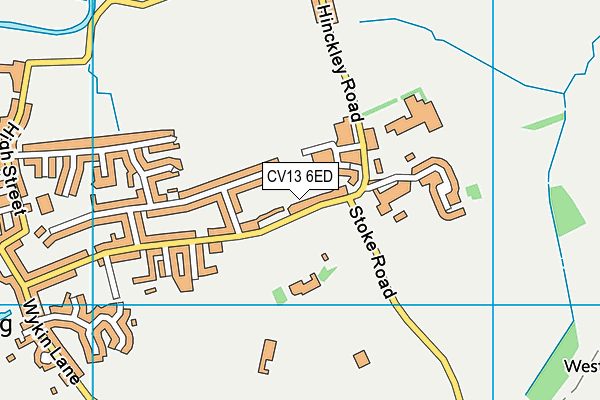CV13 6ED map - OS VectorMap District (Ordnance Survey)