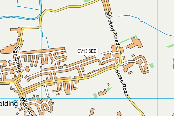 CV13 6EE map - OS VectorMap District (Ordnance Survey)