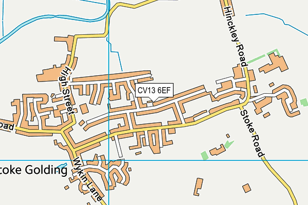 CV13 6EF map - OS VectorMap District (Ordnance Survey)