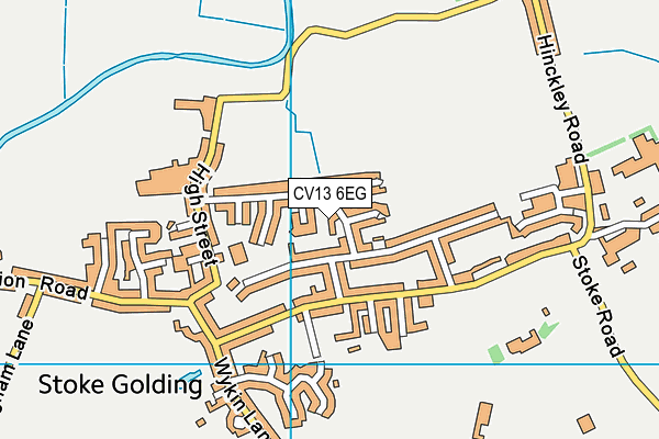 CV13 6EG map - OS VectorMap District (Ordnance Survey)