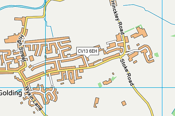 CV13 6EH map - OS VectorMap District (Ordnance Survey)