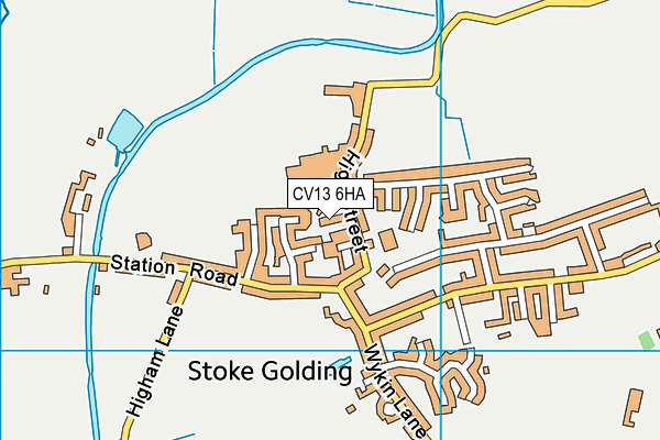 CV13 6HA map - OS VectorMap District (Ordnance Survey)