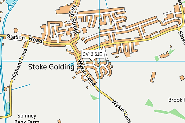 CV13 6JE map - OS VectorMap District (Ordnance Survey)