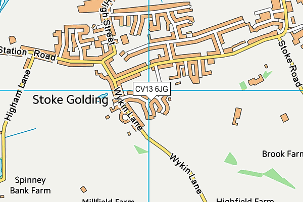CV13 6JG map - OS VectorMap District (Ordnance Survey)