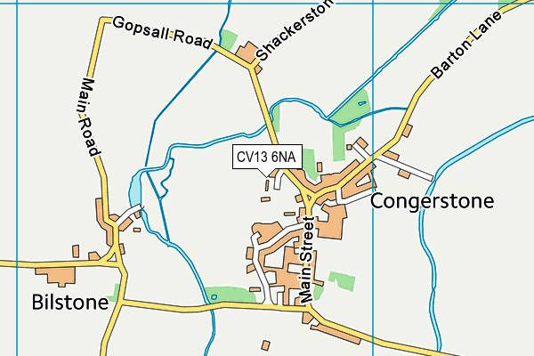 CV13 6NA map - OS VectorMap District (Ordnance Survey)