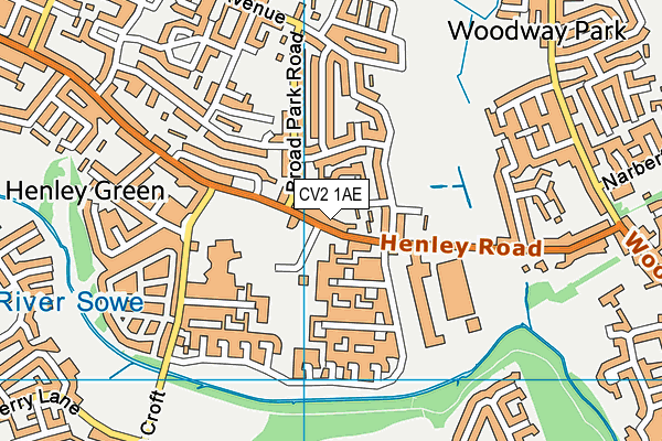 CV2 1AE map - OS VectorMap District (Ordnance Survey)