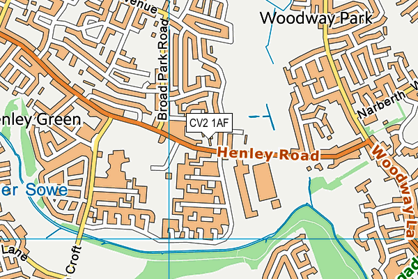 CV2 1AF map - OS VectorMap District (Ordnance Survey)