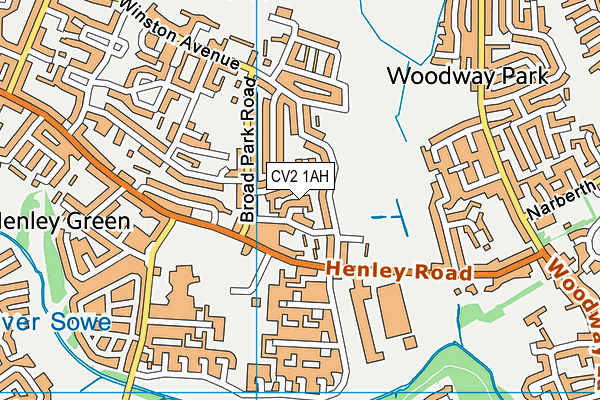 CV2 1AH map - OS VectorMap District (Ordnance Survey)