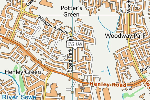 CV2 1AN map - OS VectorMap District (Ordnance Survey)