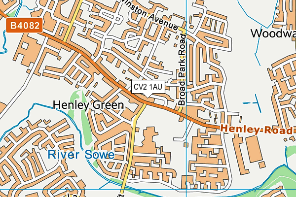 CV2 1AU map - OS VectorMap District (Ordnance Survey)