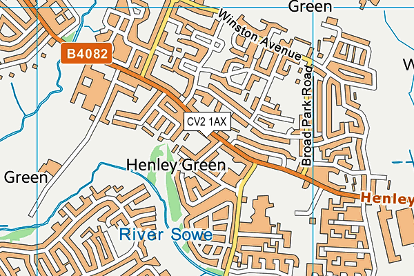 CV2 1AX map - OS VectorMap District (Ordnance Survey)