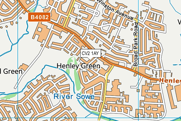 CV2 1AY map - OS VectorMap District (Ordnance Survey)