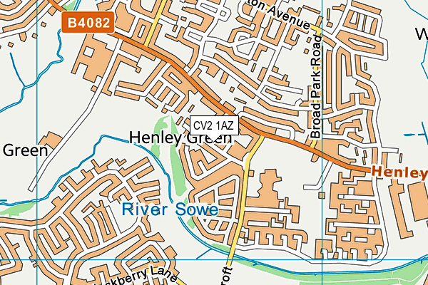 CV2 1AZ map - OS VectorMap District (Ordnance Survey)