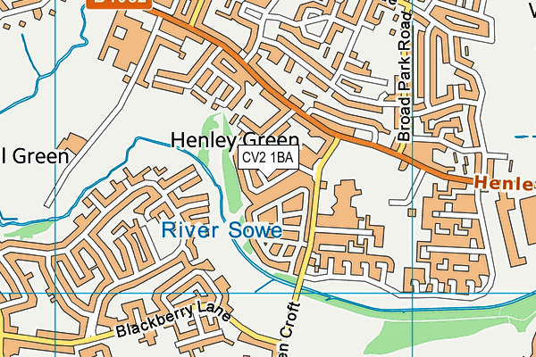 CV2 1BA map - OS VectorMap District (Ordnance Survey)