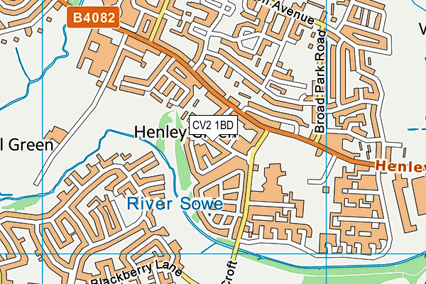 CV2 1BD map - OS VectorMap District (Ordnance Survey)