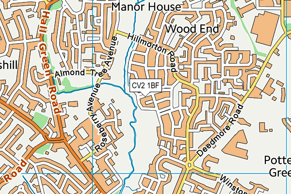 CV2 1BF map - OS VectorMap District (Ordnance Survey)