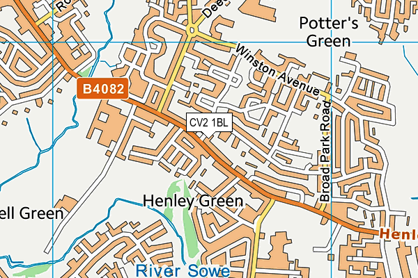 CV2 1BL map - OS VectorMap District (Ordnance Survey)