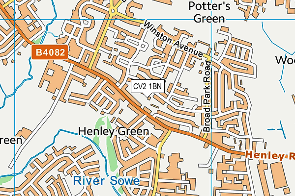 CV2 1BN map - OS VectorMap District (Ordnance Survey)